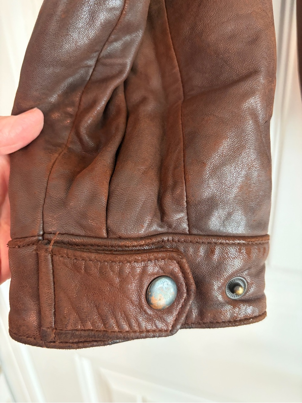 Polo Ralph Lauren Vintage Genuine Leather Brown Jacket Men's Size XL Shows Wear - Picture 8 of 16